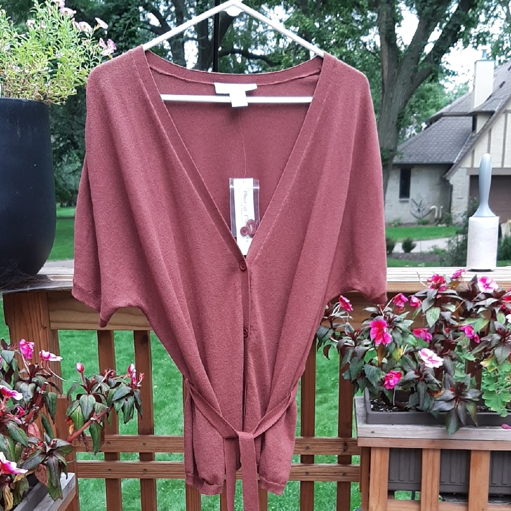 Rena Rowan NWT Rayon Cardigan with Belt Sz XL